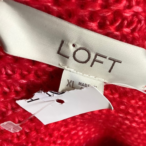 Loft Plus crop cable knit turtleneck Red Sweater - Picture 6 of 6